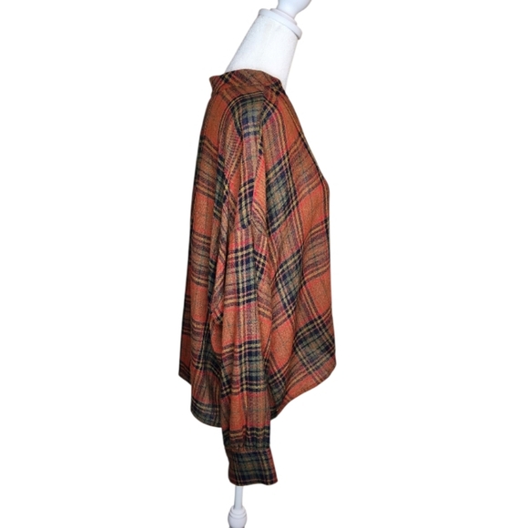 Madewell Highroad Popover Top in Chestnut Plaid Size Large - Picture 2 of 5